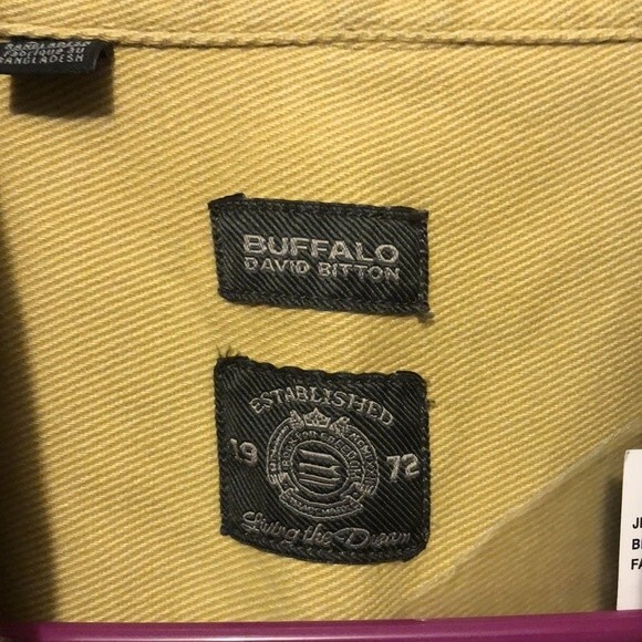 Buffalo David Bitton size medium denim button up yellow - Picture 2 of 7